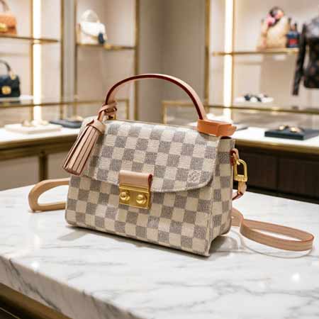 LV 白棋盤格小包N41581