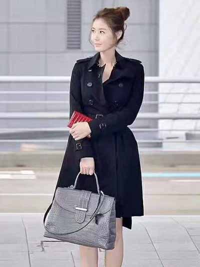 Burberry巴寶莉女士中長款鍍金扣防