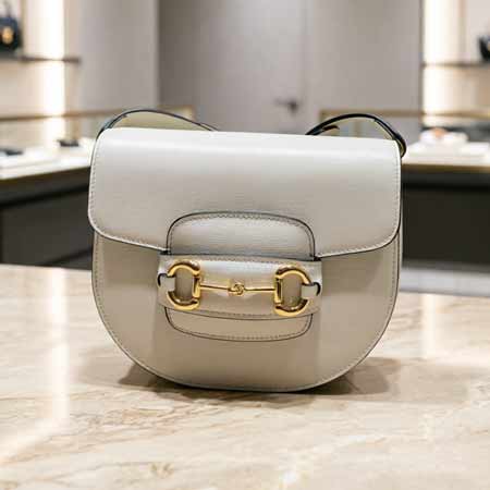 Gucci奶白馬鞍包760191