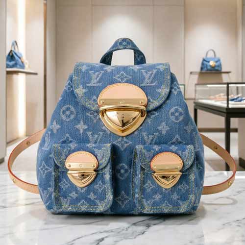 LV藍色小背包M46836