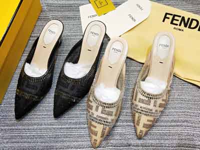 2020芬迪專賣店真品半透視納米科技網眼布跟高鞋