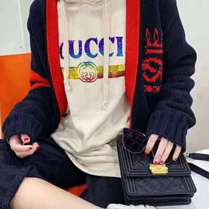 GUCCI春秋胚芽原漿色高等訂制衛衣