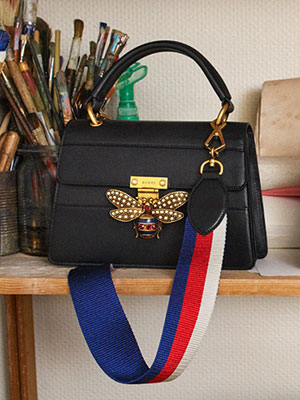 古奇原單新款女包240261白 古奇經典專用圖紋竹節流