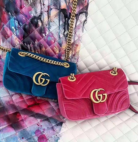 古奇中號GG Marmont系列鏈帶肩背包