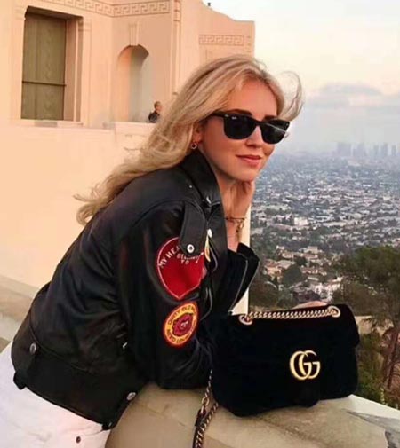 古奇中號GG Marmont系列鏈帶肩背包