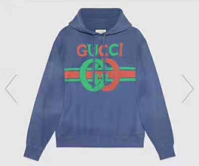 Gucci進(jìn)口原漿吊染經(jīng)典互扣式雙G印花OV風(fēng)連帽情侶款運動衫衛(wèi)衣