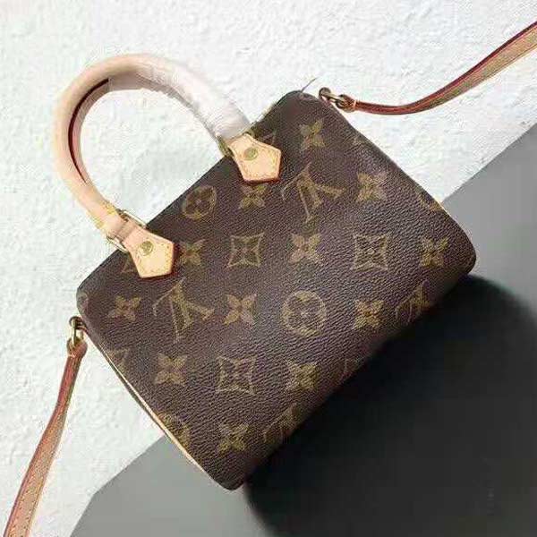 LV經典的Monogram帆布制成的Nano Speedy手袋 M61252