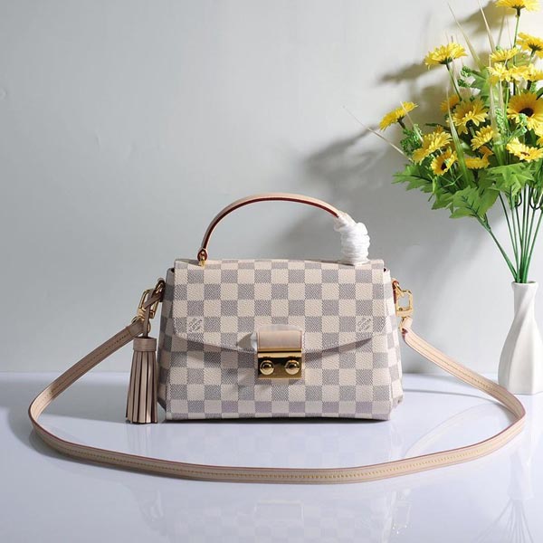 LV Damier Ebene棋盤格紋帆布Croisette手袋N53000 N