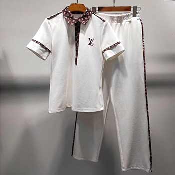 LV專賣店 重工刺繡字母時髦休閑兩件套