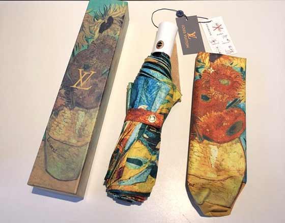 Louis Vuitton梵高經典油畫柏樹麥田全自動折疊晴雨