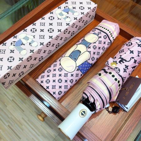 路易威登LV貴賓犬卡通風格自動三折睛雨傘