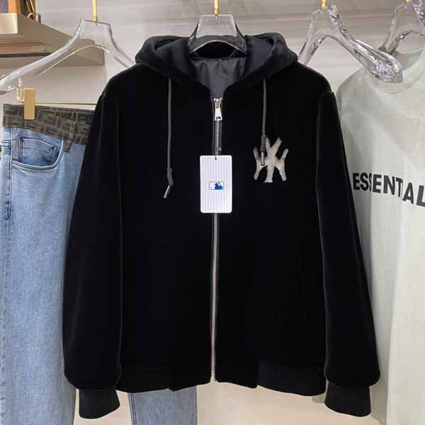 gucci MLB張藝興 angel baby同款聯名連帽夾克 皮草金貂絨外套