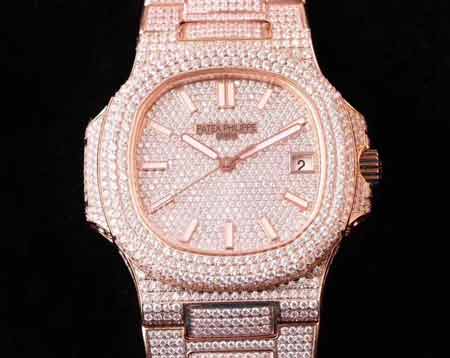 百達翡麗PATEK PHILIPPE Nautilus 珠寶滿天星白金腕表