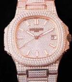 百達翡麗PATEK PHILIPPE Nautilus 珠寶滿天星白金腕