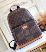 LV經典老花拼格異形男士背包 