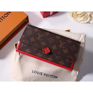 LV Monogram帆布Flower飾釘風格女士錢包64585