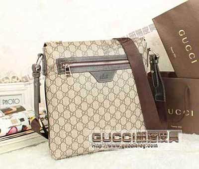 歐美時尚奢華大品牌男包 古奇男士斜挎包包 322079咖啡色pvc