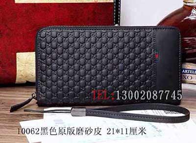 古琦男士牛皮錢(qián)包 真皮錢(qián)夾 全皮高等中長(zhǎng)款拉鏈錢(qián)包 10062黑