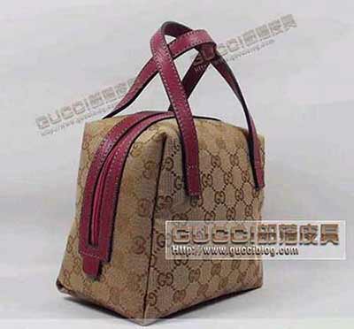 款女包124542玫紅 化妝包 時尚手提包 古奇女士帆布包