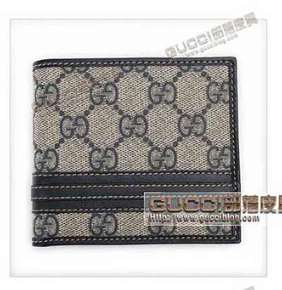 古奇男士錢夾138073 爆款灰色兩折短夾