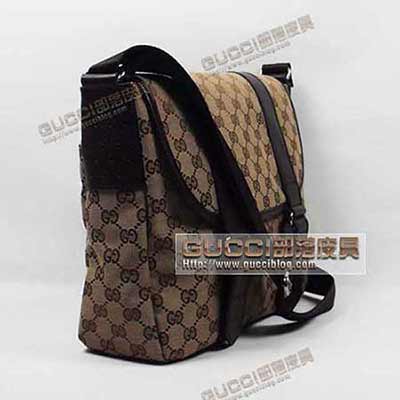 古奇男包 真品品質單肩包 斜挎包 帆布包 145859杏黑