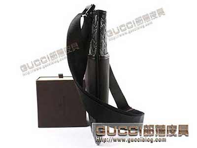 古奇男包161822黑 帆布配真皮包 單肩包 斜挎包