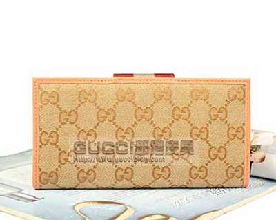 歐美品牌gucci錢包女長款帆布配皮真皮女士錢夾韓版可愛粉181668-8656U桃肉色