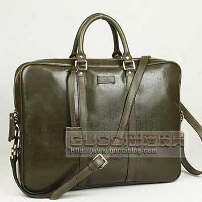 古奇真品品質男包時髦男式時尚休閑公文包201480軍綠色