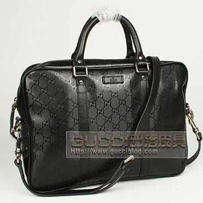 GUCCI古奇2012新款男包201488黑光膠