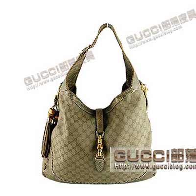 古奇米色單肩包218491 古奇經典時尚帆布女士手提包