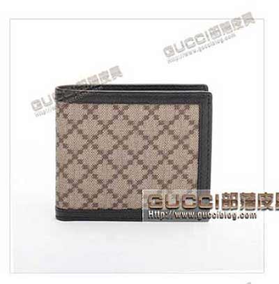 gucci錢包帆布配牛皮 男士短款雙折式皮夾225826