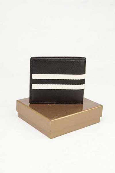 經(jīng)典款古奇錢包231845 白色條紋配黑色真皮錢夾