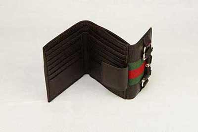 古琦錢包 真皮加紅綠織帶長(zhǎng)夾245751 A7MAG 2061