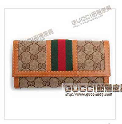 gucci錢包 奢華時(shí)尚中長(zhǎng)款錢包258037 經(jīng)典帆布牛皮按扣錢夾