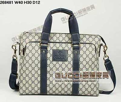 古奇男包 古奇商務男包 公文包 手提包 斜跨包 268481藍