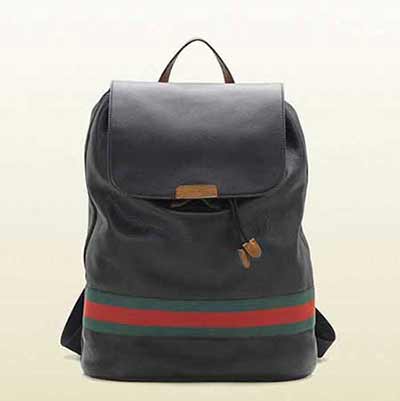 歐美潮時尚gucci新款男女通用旅行包 真皮頭層牛皮休閑雙肩包281412黑全皮