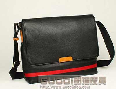 古奇男包包 斜背包 真皮男式商務休閑背包281421黑色