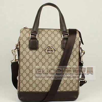 古奇2012新款防水料男包289182咖啡色