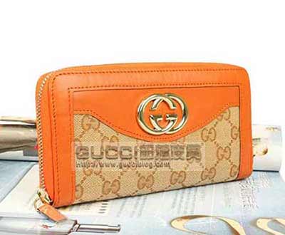 時尚潮流男女錢夾 通用真皮壓花中長款女錢包 291132-8510U杏橙