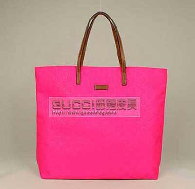 新款古奇尼龍布?jí)夯ㄅ?時(shí)尚潮流歐美單肩手提購物包295252桃紅