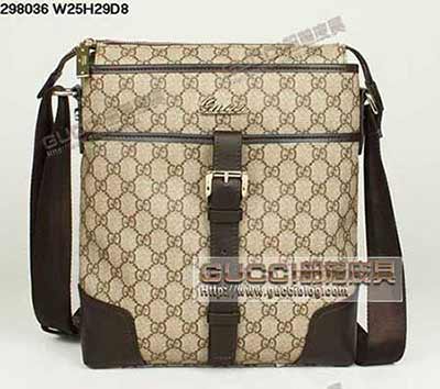 古奇一比一品質男包298036 古奇pvc防水料男士商務斜跨包