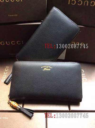 歐美大品牌牛皮長(zhǎng)款大容量 全皮拉鏈真皮手拿錢包 307984黑