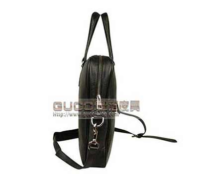 新款gucci男包 古奇單肩手提包商務電腦包牛皮公文包322057黑全皮