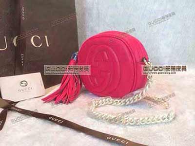時尚迷你女包 古奇全皮流蘇包 時尚小包 353965玫紅