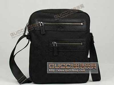 古奇男包92551黑色 休閑時(shí)尚帆布包 男士單肩包 斜跨包