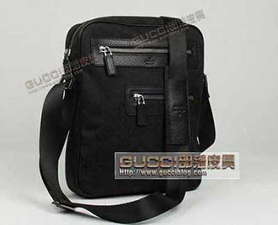 古奇男包92551黑色 休閑時(shí)尚帆布包 男士單肩包 斜跨包