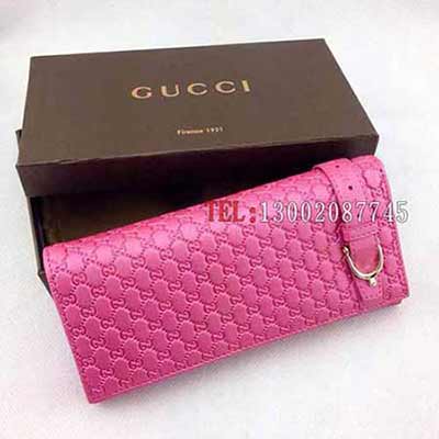 全皮經(jīng)典款女士 手拿包 古琦錢包 長款包 G266498粉