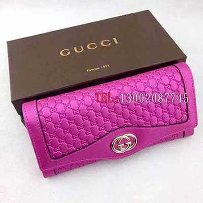 原單皮 古奇全皮錢包 多用錢夾 拉鏈長款包 G291132粉