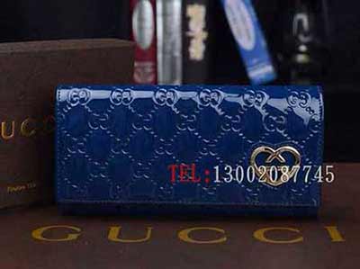 歐美進口牛皮長款錢包 時尚百搭真皮錢夾 古琦手拿包 G872144藍