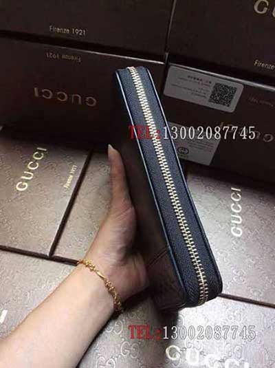 全皮商務休閑男士長款拉鏈手包錢夾 G920605黑